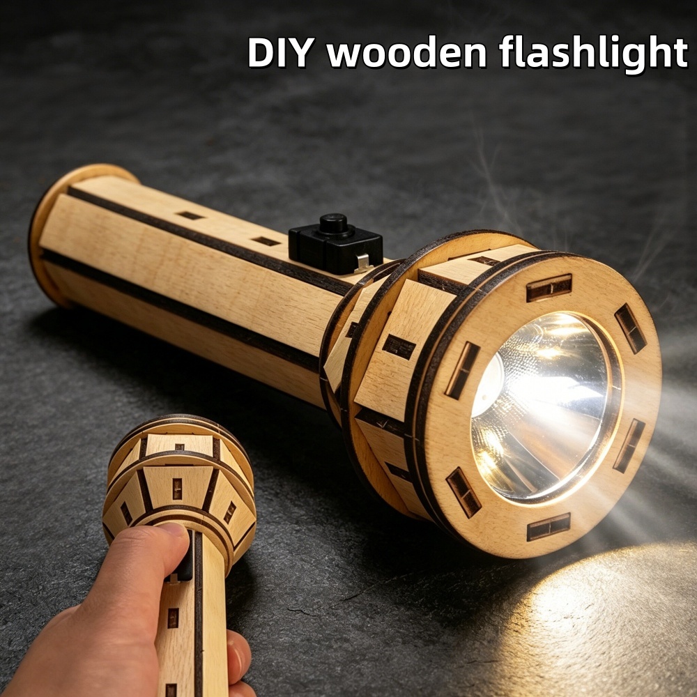 Science Hobbyist - Деревянный DIY-набор для сборки фонарика-головоломки: развивающий